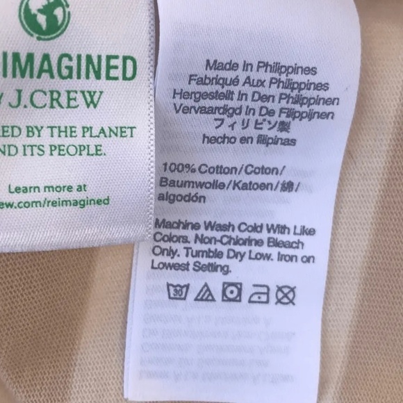 J Crew Tan & Cream Striped Long Sleeve Cotton Crewneck - Picture 5 of 5